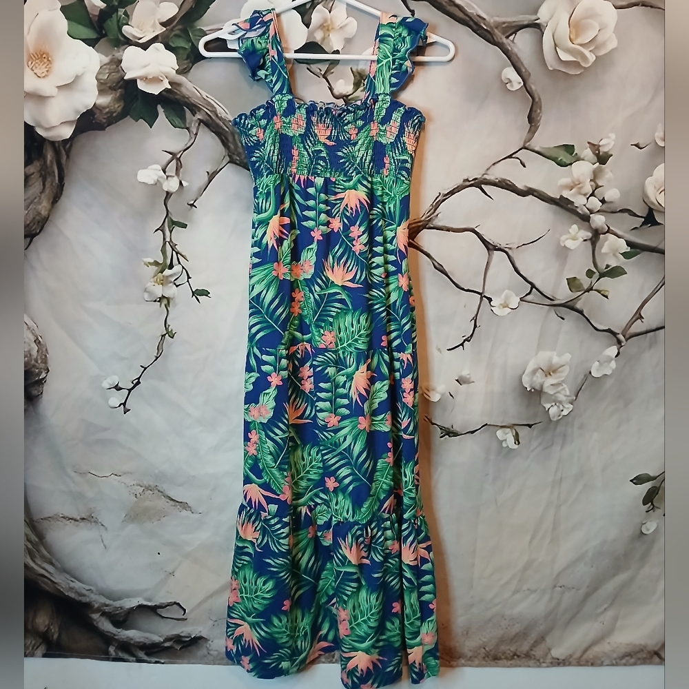 Tropical Floral Maxi Dress